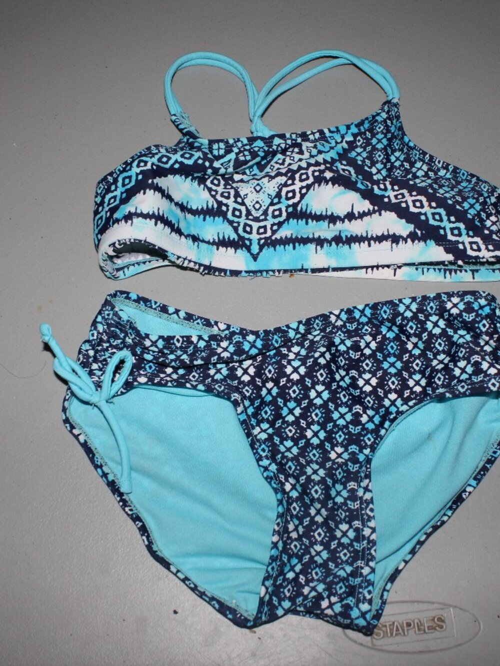 Blue & White 2 Pcs Justice Bikini Swimsuit Size 10